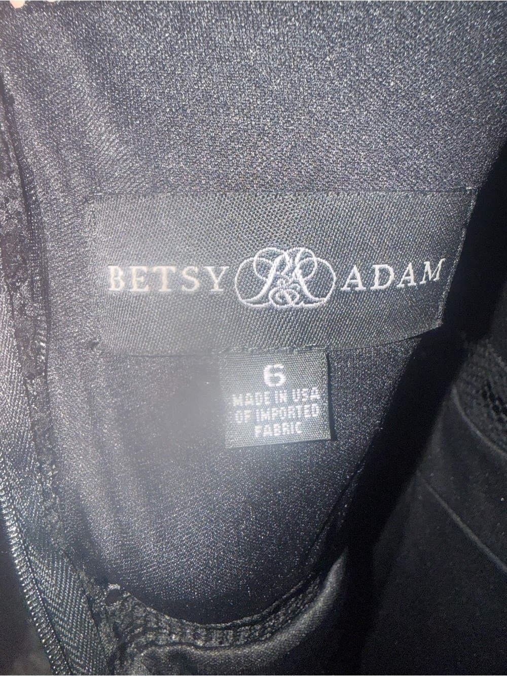 BETSY & ADAM BLACK HIGH-LOW COCKTAIL DRESS SZ 6 - Picture 2 of 10